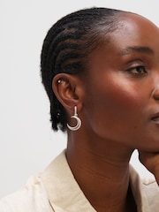 Inicio Sterling Silver Plated Pave Crescent Hoops - Image 2 of 3