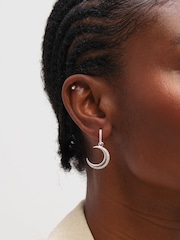Inicio Sterling Silver Plated Pave Crescent Hoops - Image 3 of 3