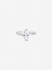 Inicio Sterling Silver Plated Cubic Zirconia Navette Engagement Ring Gift Pouch - Image 1 of 1