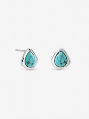 Simply Silver 925 Sterling Silver Turquoise Polished Stud Earrings - Image 1 of 1