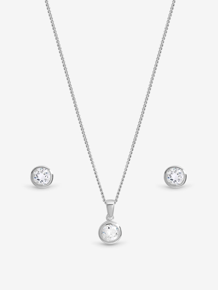 Inicio Sterling Silver Plated Cubic Zirconia Bezel Set Gift Box - Image 1 of 1