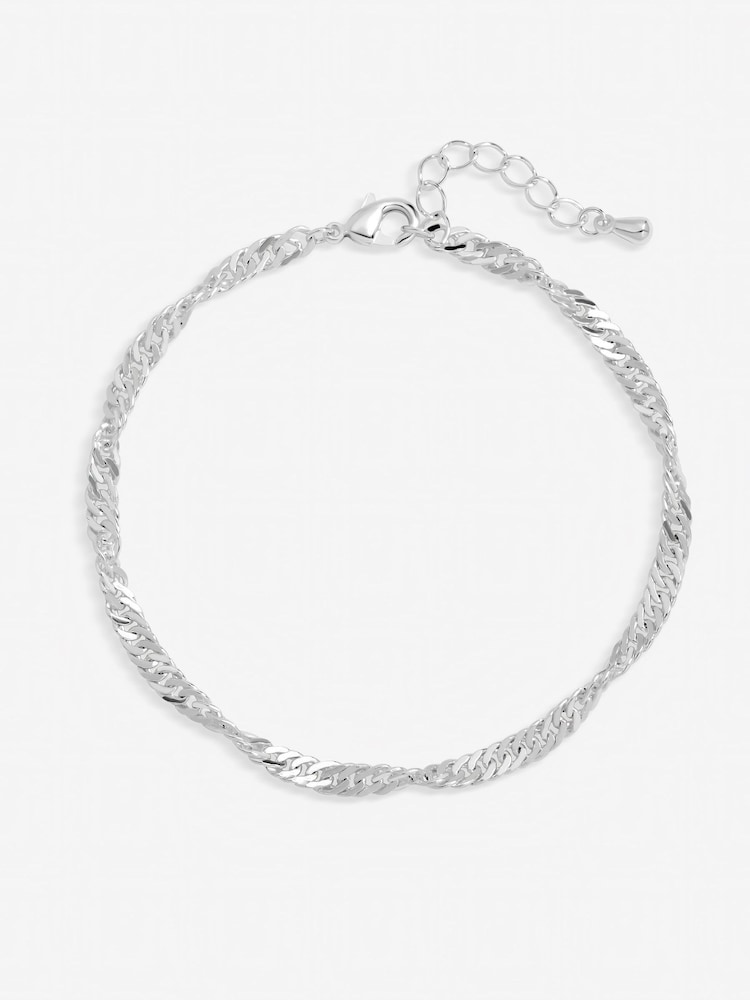 Simply Silver 925 Sterling Silver Twist Chain Bracelet Gift Pouch - Image 1 of 1