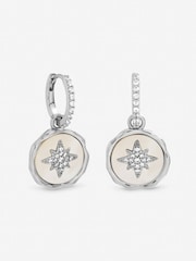 Inicio Sterling Silver Plated Mother of Pearl Celestial Charm Hoops - Image 1 of 3
