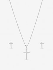 Inicio Sterling Silver Plated Polished Cross Set Gift Box - Image 1 of 2