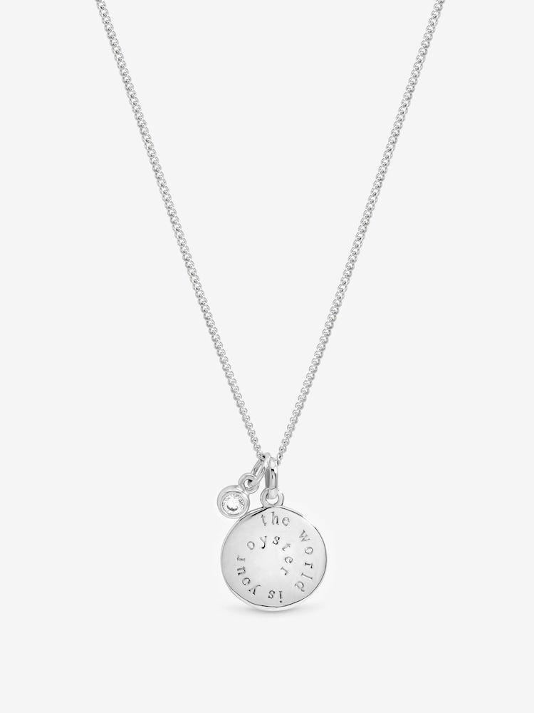 Inicio Sterling Silver Plated The World Is Your Oyster' Pendant Gift Box - Image 1 of 1