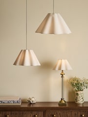 Laura Ashley Cream Scallop Wavy Fabric Shade - Image 1 of 6