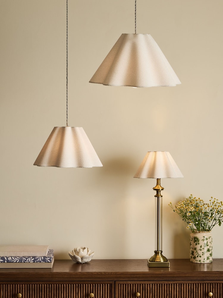 Laura Ashley Cream Scallop Wavy Fabric Shade - Image 1 of 6 Laura Ashley Cream Scallop Wavy Fabric Shade - Image 1 of 6