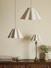 Laura Ashley Cream Scallop Wavy Fabric Shade - Image 2 of 6