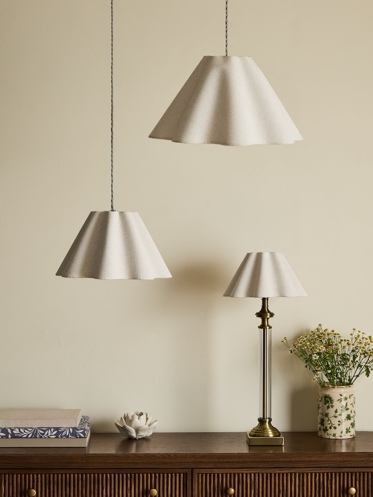 Laura Ashley Cream Scallop Wavy Fabric Shade - Image 2 of 6 Laura Ashley Cream Scallop Wavy Fabric Shade - Image 2 of 6