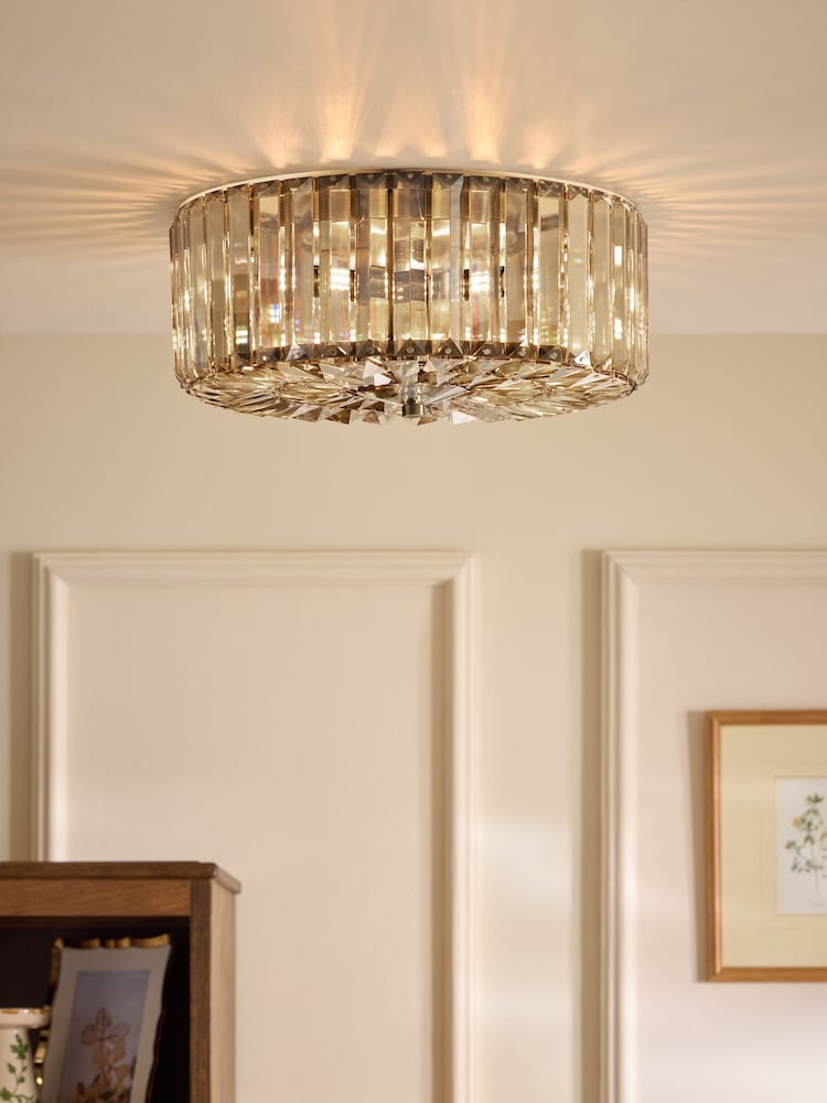 Laura Ashley Champagne Gold Fernhurst 3 Light Flush Ceiling Light - Image 1 of 6 Laura Ashley Champagne Gold Fernhurst 3 Light Flush Ceiling Light - Image 1 of 6