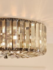 Laura Ashley Champagne Gold Fernhurst 3 Light Flush Ceiling Light - Image 3 of 6