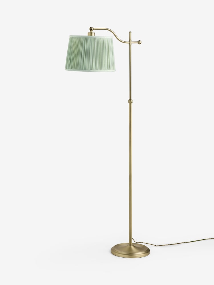 Laura Ashley Brass Hemsley Silk Floor Lamp - Image 6 of 6