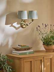 Laura Ashley Brass Hemsley Pleated Wall Light - Image 2 of 5