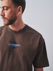 Brown Japan Tree Regular Fit Graphic Print Heavy Weight T-Shirt - Image 4 of 8
