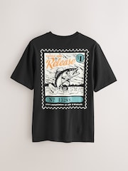 Black/Stone/Green Regular Fit Graphic Print T-Shirts 3 Pack - Image 11 of 15