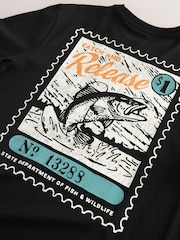 Black/Stone/Green Regular Fit Graphic Print T-Shirts 3 Pack - Image 14 of 15