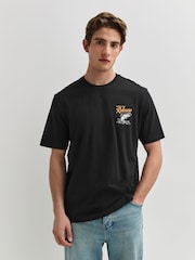 Black/Stone/Green Regular Fit Graphic Print T-Shirts 3 Pack - Image 4 of 15