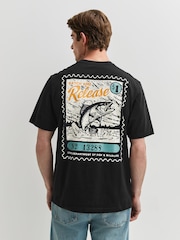 Black/Stone/Green Regular Fit Graphic Print T-Shirts 3 Pack - Image 5 of 15