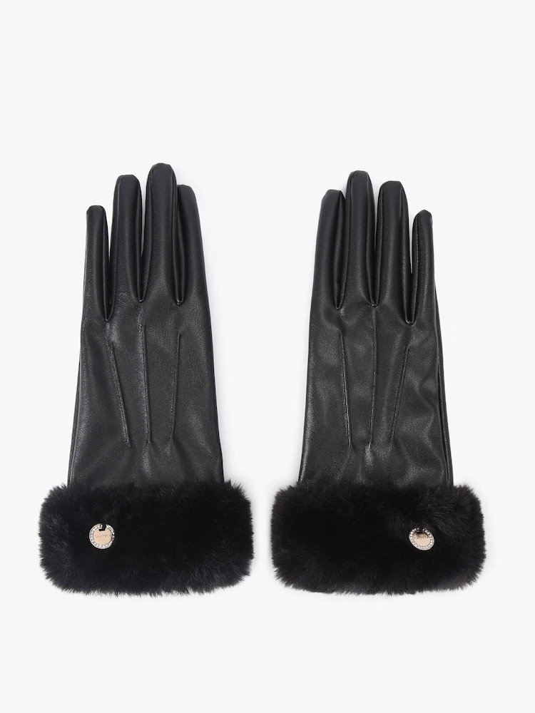 Carvela Black Fur Gloves - Image 1 of 3 Carvela Black Fur Gloves - Image 1 of 3