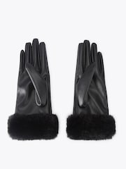 Carvela Black Fur Gloves - Image 2 of 3