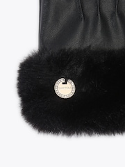 Carvela Black Fur Gloves - Image 3 of 3
