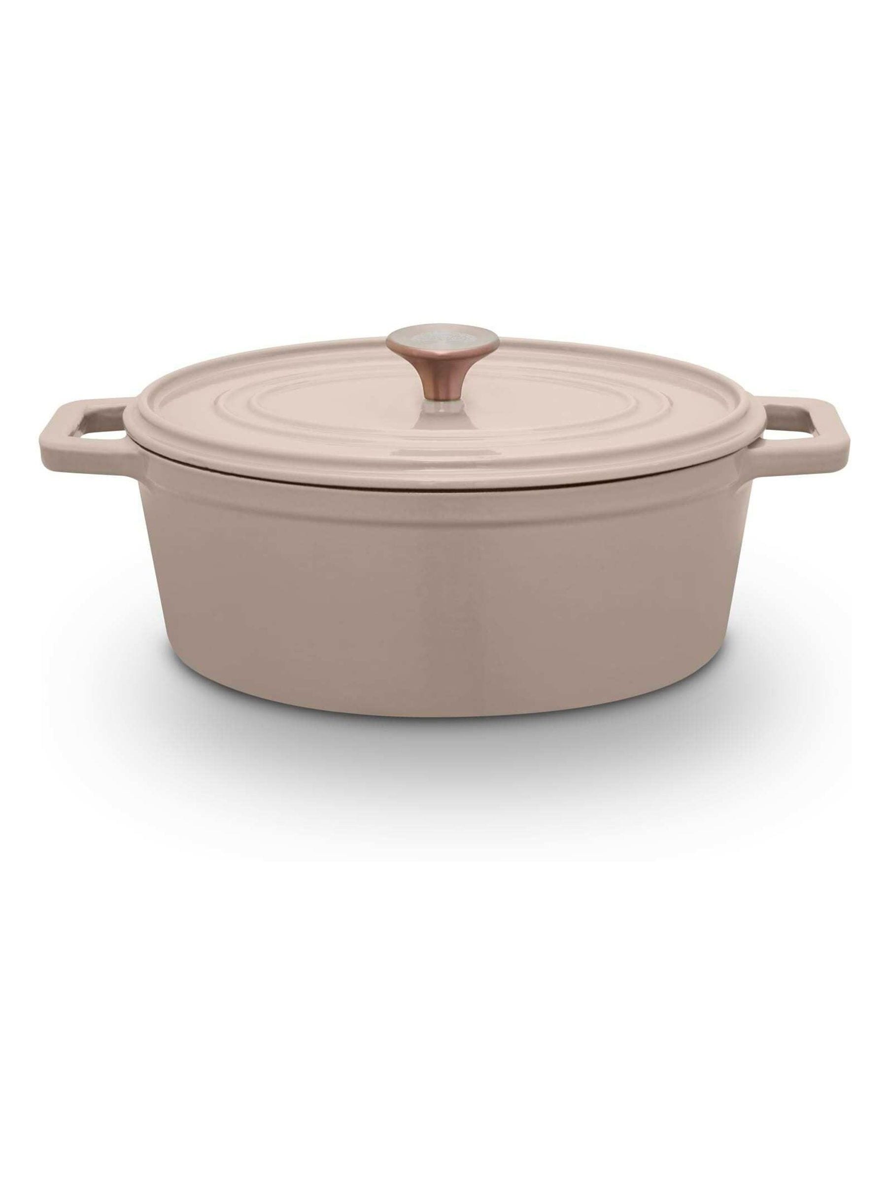 Barbary & Oak Nattura 29Cm Oval Cast Iron Casserole Pot With Lid, Cashmere - Image 7
