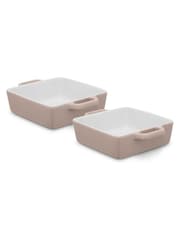 Barbary and Oak Set of 2 Cashmere Nattura Square Baking Dishes - Image 1 of 9