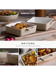 Barbary and Oak Set of 2 Cashmere Nattura Square Baking Dishes - Image 2 of 9