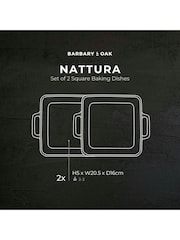 Barbary and Oak Set of 2 Cashmere Nattura Square Baking Dishes - Image 6 of 9