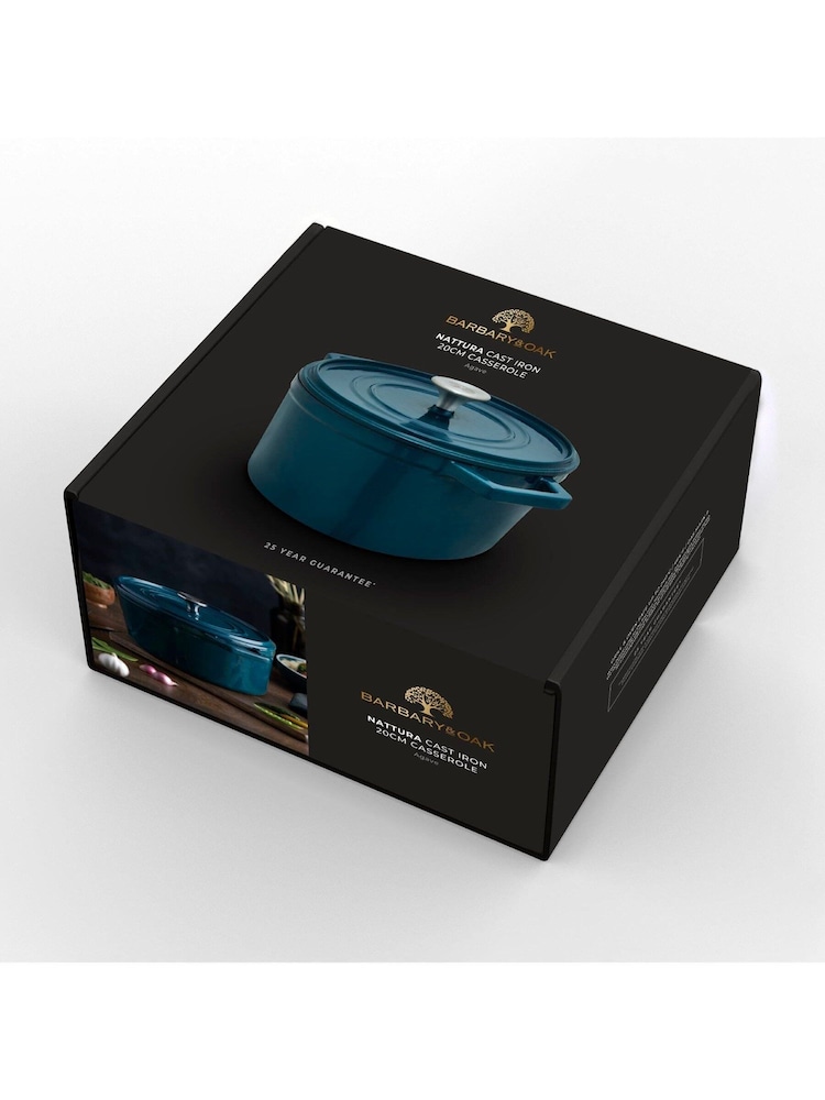 Barbary and Oak Teal Nattura Cast Iron Casserole 2.2L Cooking Pot - Image 9 of 9