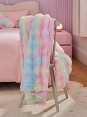 Rainbow ombre Fleece Throw - Image 2 of 7