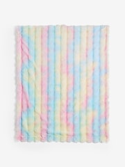 Rainbow ombre Fleece Throw - Image 4 of 7