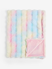 Rainbow ombre Fleece Throw - Image 5 of 7