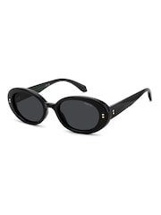 Polaroid Oval Black Sunglasses - Obraz 1 z 6