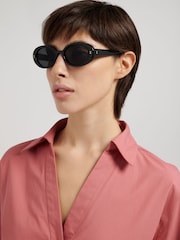 Polaroid Oval Black Sunglasses - Obraz 5 z 6