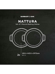 Barbary and Oak Set of 2 Agave Nattura Round Baking Dishes - Image 6 of 9