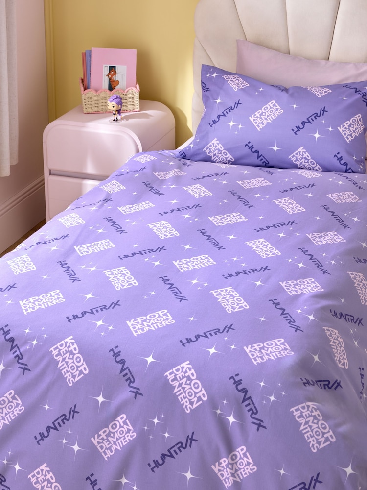 Purple Huntrix KPOP Demon Hunters Duvet Cover and Pillowcase Set - Image 2 of 6 Purple Huntrix KPOP Demon Hunters Duvet Cover and Pillowcase Set - Image 2 of 6