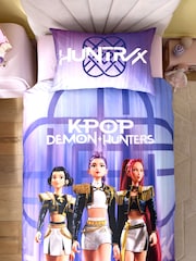 Purple Huntrix KPOP Demon Hunters Duvet Cover and Pillowcase Set - Image 4 of 6