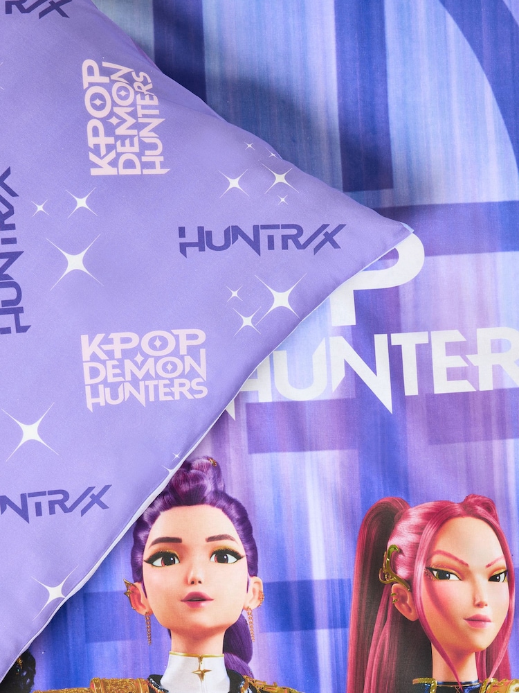 Purple Huntrix KPOP Demon Hunters Duvet Cover and Pillowcase Set - Image 6 of 6 Purple Huntrix KPOP Demon Hunters Duvet Cover and Pillowcase Set - Image 6 of 6