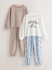 Blue/Brown Jogger Pyjamas 3 Pack (3-16yrs) - Image 4 of 9