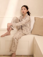 Neutral - Capybara Satin Button Through Pyjamas (3-16yrs) - Imagen 1 de 3