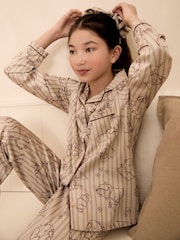 Neutral - Capybara Satin Button Through Pyjamas (3-16yrs) - Imagen 2 de 3