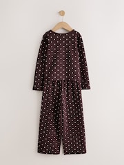 Chocoloate Spot Cardigan Wide Leg Pyjamas 1 Pack (3-16yrs) - Image 7 of 9