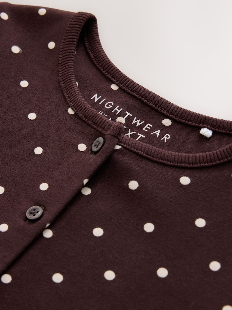 Chocoloate Spot Cardigan Wide Leg Pyjamas 1 Pack (3-16yrs) - Image 8 of 8 Chocoloate Spot Cardigan Wide Leg Pyjamas 1 Pack (3-16yrs) - Image 8 of 8