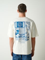 White Hokusai Relaxed Fit Artist T-Shirt - Image 3 of 6