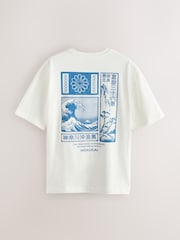 White Hokusai Relaxed Fit Artist T-Shirt - Image 8 of 10