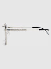 River Island Hexagonal Blue Lens Sunglasses - صورة 3 من 3