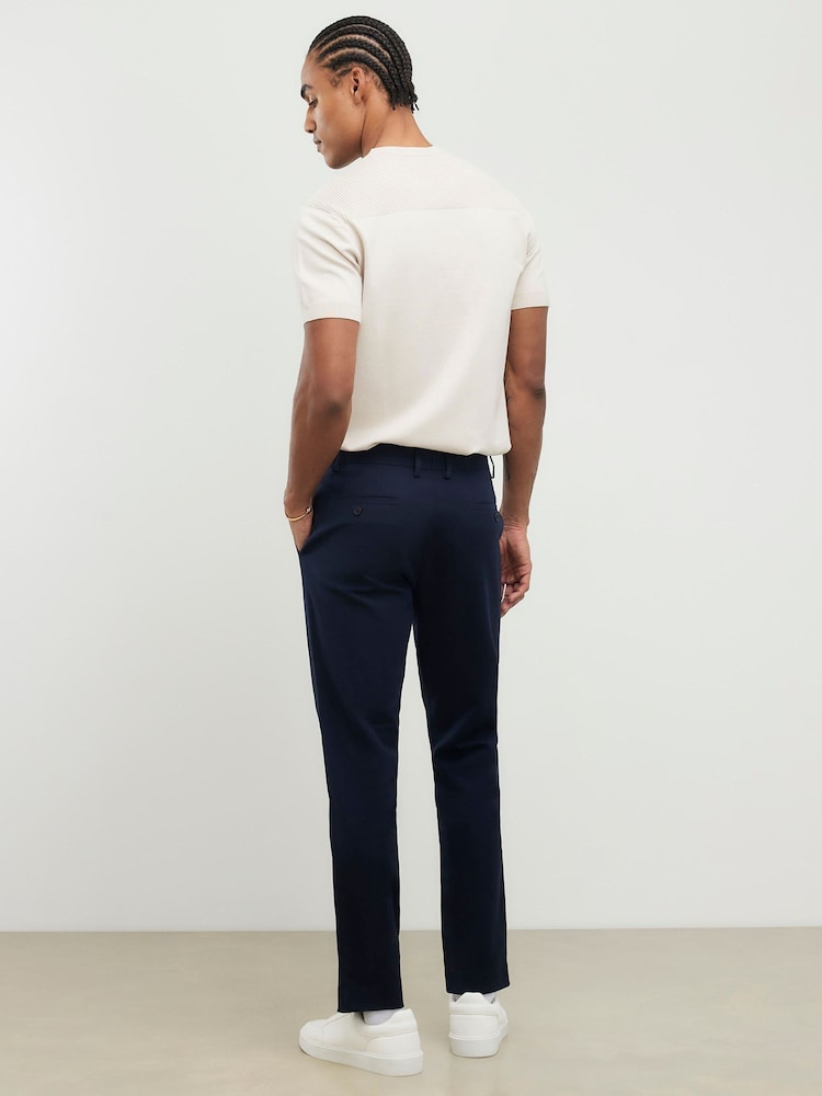 River Island Blue Slim Fit Stretch Chino Trousers - Image 2 of 4