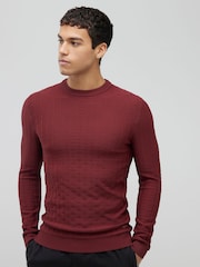 River Island Muscle Fit Textured Jumper - Obrázek 1 z 4