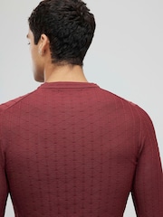 River Island Orange Muscle Fit Textured Jumper - Image 3 of 4